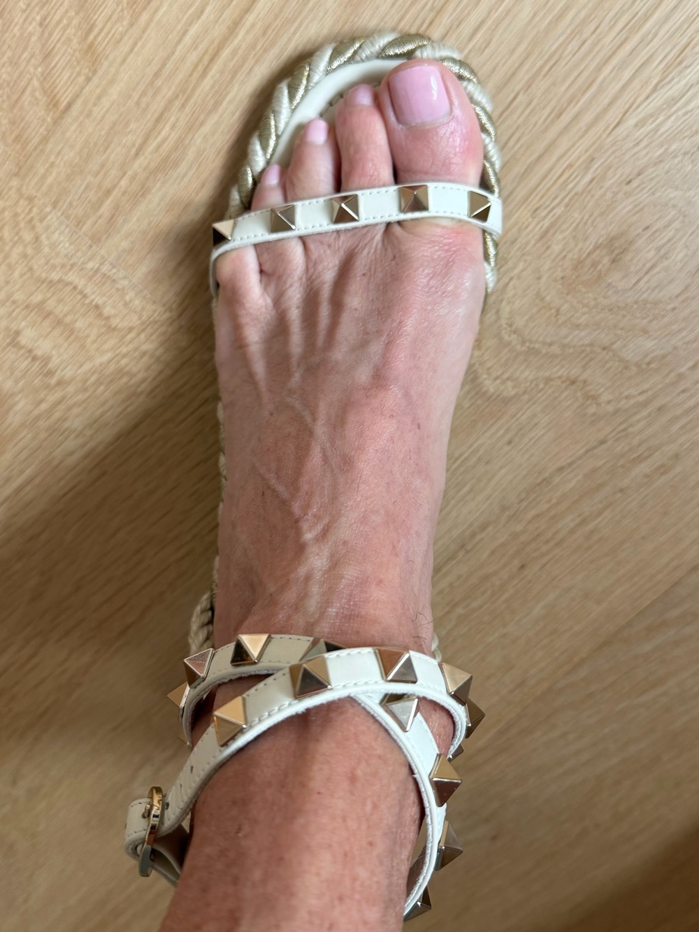 Valentino Ivory’s and Gold 50m sandals